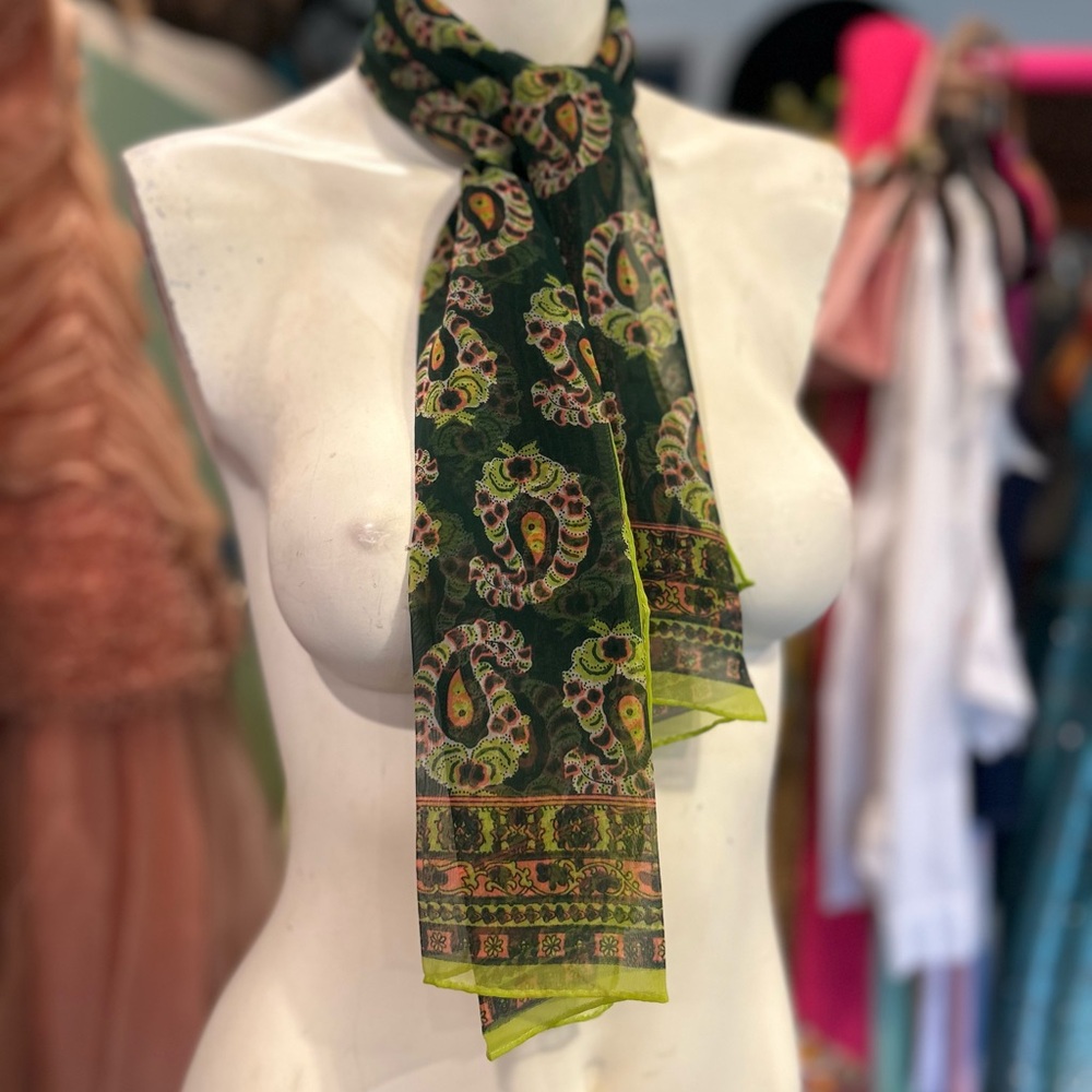 70s Sheer Paisley Scarf